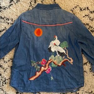 Embroidered chambray Anthro shirt